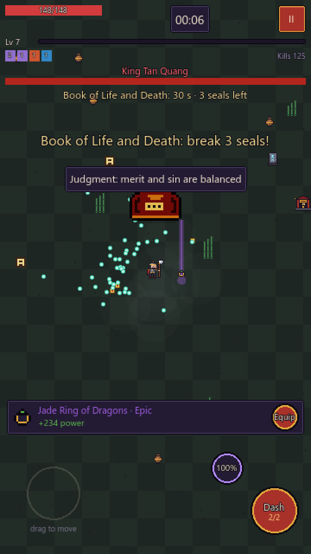 Boss fight against a Court King